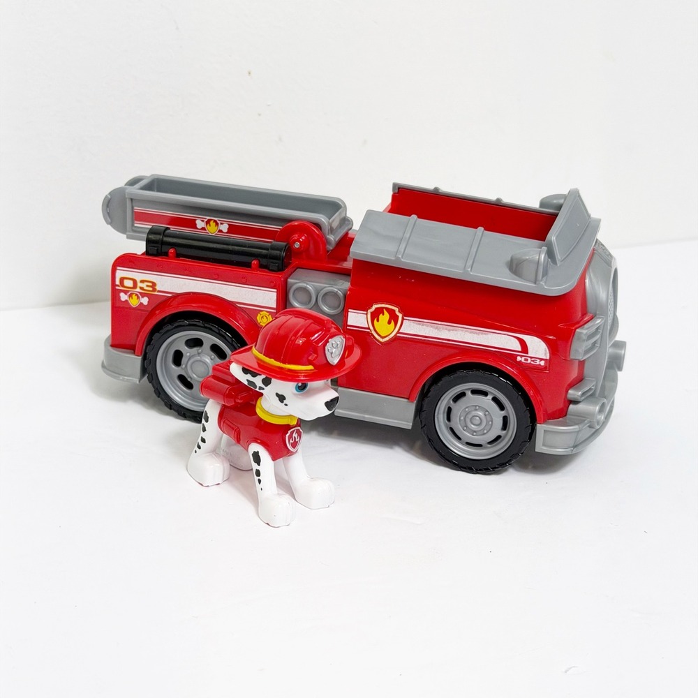 Paw Patrol Fire Truck Engine Toy Red Marshall Vehicle Figure Set